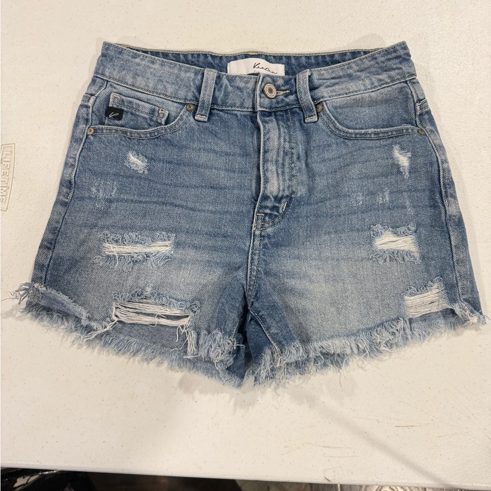 KanCan Light Blue Distressed Jean Shorts
